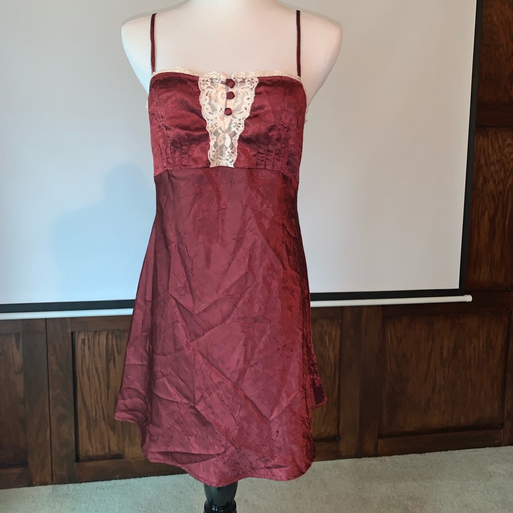 Silky burgundy dress